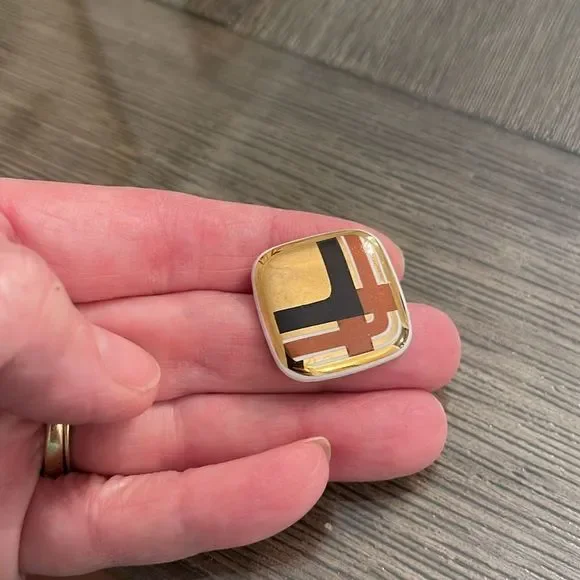 Vintage Avon 1987 “Porcelain Expressions” Diamond Shaped with Brown & Black - Picture 5 of 16